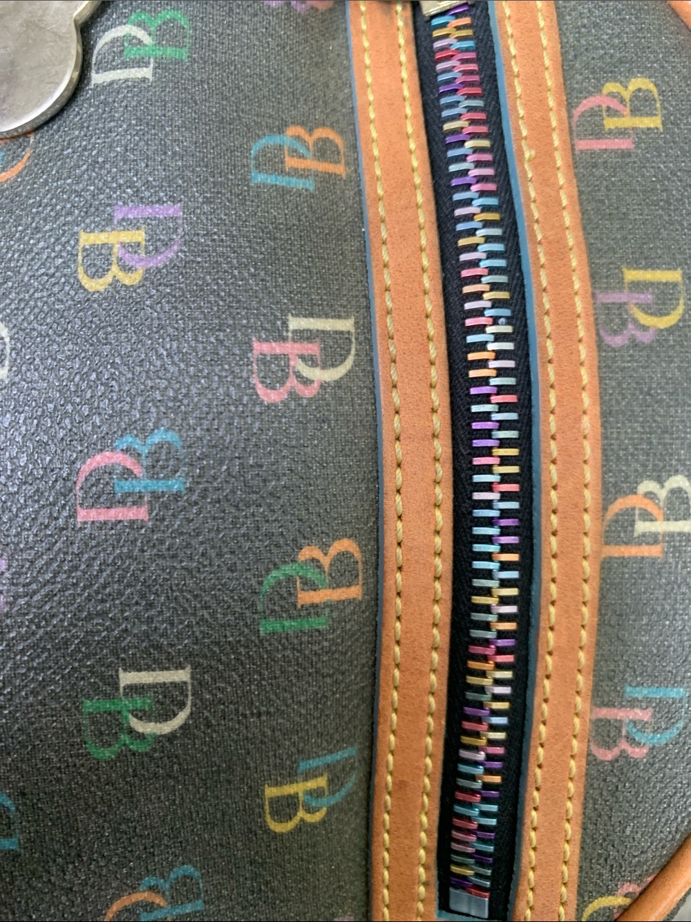 Dooney & Bourke Brown Mini Logo Backpack with Multicolor Accents - Picture 7 of 7